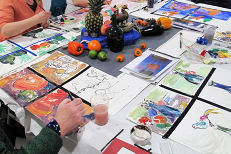 People doing art work