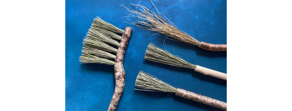 Artwork from Rosa Harradine showing Brooms and Brushes